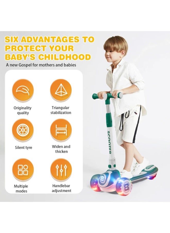 دي إم جي تك DMG TECH ركلة سكوتر, 4 الارتفاع القابل للتعديل و Lean-to-Steer, سكوتر قابل للطي للأطفال, عجلات ضوئية LED و سطح مضاد للانزلاق, للأطفال من 3-12yrs للهدية - Image 4